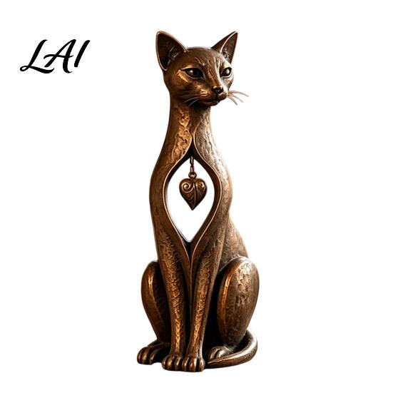Bookshelf Decor Items Vintage Distressed Cat Figurine Rustic Animal Statue for Desk Shelf Home Country Style Decor Handcrafted Retro Ornament,