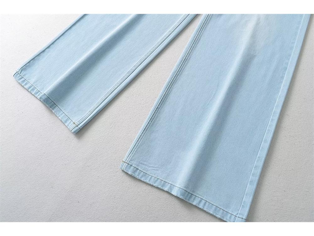 YPFF Women's Trendy Wide-Leg Low-Waist Flare Denim Jeans