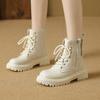 Women’s Winter Boots Casual Short Motorcycle Boots Girl Fashion Street Style Black Warm Ankle Boots with Fur Plus Size