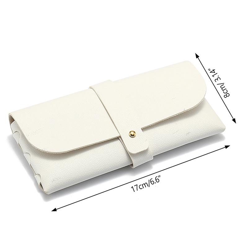 Neue Schnallen-Sonnenbrillentasche aus weichem Leder, Brillenetui, einfache einfarbige Sonnenbrille, Outdoor-Reise-Organizer, Zubehör