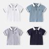 Children's Short-sleeved T-shirt 2025 New Boys' Polo Shirt Baby Half-sleeved Embroidered Top Children's Clothing