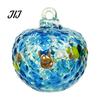 Artistic Indoor Outdoor Decor Hand Blown Glass Ball Ornament, Colorful Christmas Hanging Decoration Reflective Baubles for Tree, Window, Patio,