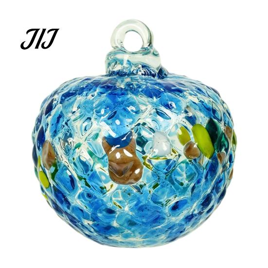 Artistic Indoor Outdoor Decor Hand Blown Glass Ball Ornament, Colorful Christmas Hanging Decoration Reflective Baubles for Tree, Window, Patio,