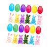 Filled Easter Eggs with Plushie Bunny Decoration DIY Bright Colors Basket Stuffers Fillers for Friends Celebration