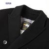 ROMON Men's 100% Wool Double-faced Overcoat with Goose Down Liner
