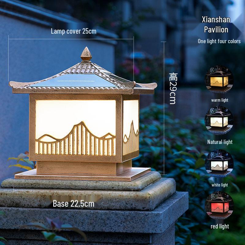 

Waterproof Solar Garden Entrance Light: Outdoor Post & Wall Light for Courtyard Villas