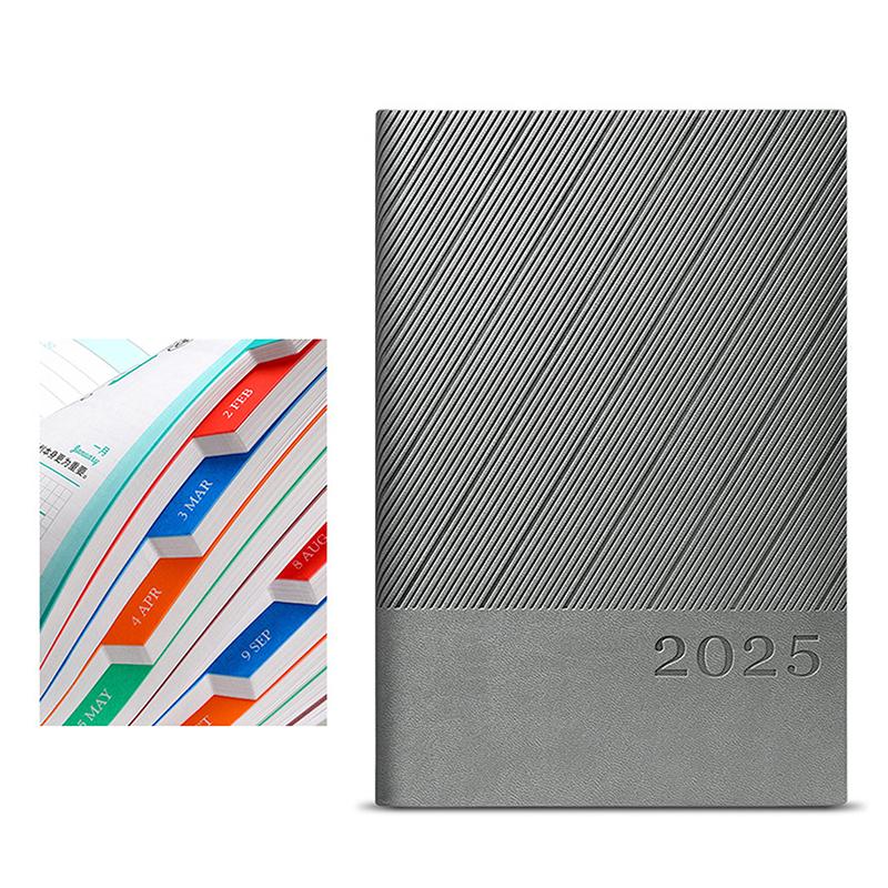 Denní plánovač na rok 2025 Pu Cover Agenda Rozvrh Notebooky Ideální pro školní kancelářský deník A5 Business Plánování 365denního kalendáře
