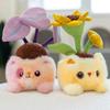 Soft Plush Plants Cat Shaped Potted Plant Sunflwer Cactus Taro Rich Money Tree Toy Table Decor Gifts Office Girl Present