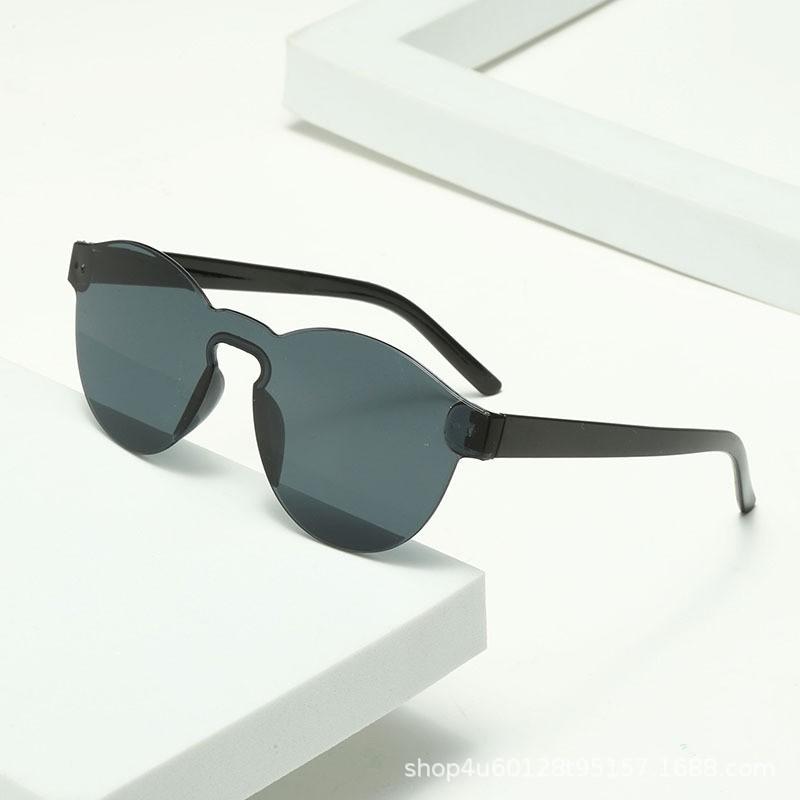 Frameless One-Piece Sunglasses, One-Piece Dopamine Rimless Sunglasses, Candy-Colored Men'S And Women'S Sunglasses