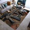 Retro Guns Pistol Ammunition Bullet Cartridge AK M4 Rug Carpet for Living Room Bedroom Decor Non-slip for Sofa Doormat Mat