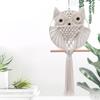 Owl Macrame Wall Hanging Tapestry decor Handmade Woven Ornament Mount hanger for Home Bedroom