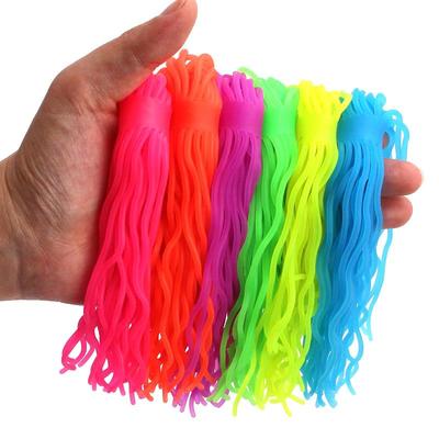Brinquedo Luminoso de Macarrão Italiano para Alívio do Estresse - Corda Elástica de Borracha Fidget para Puxar