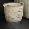 Japanese Style Waterproof Laundry & Storage Basket: Portable, Hollow Design for Clothes and Sundries.