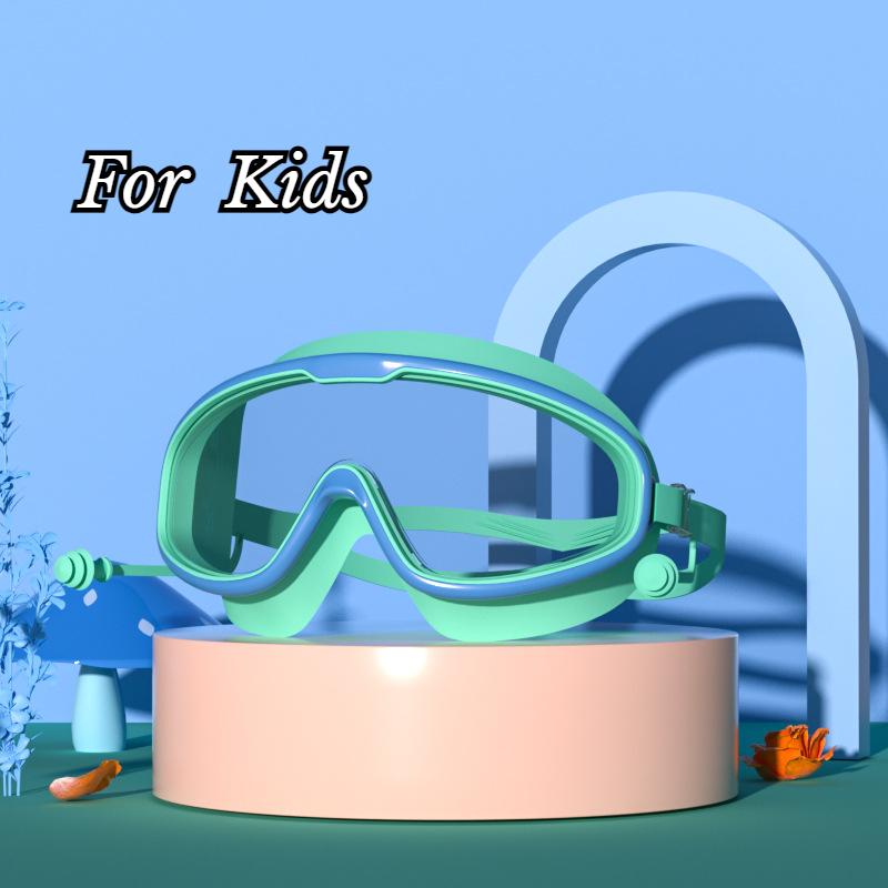 Ochelari de înot Cadru mare Dopuri de urechi Impermeabili Anti-aburire HD Transparenți Ochelari pentru bebeluși Protecție UV Ochelari de înot siguri