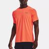 Under Armour Rush Series Solid Color Embossed Print Training Round Neck Dopamine Short Sleeve T-Shirt Men Tops Orange 1376790-877