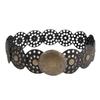 Medieval Spice Girl Millennium Subculture Disc Hook Faux Leather Retro Rivet Splicing Alloy Belt Wide Belt
