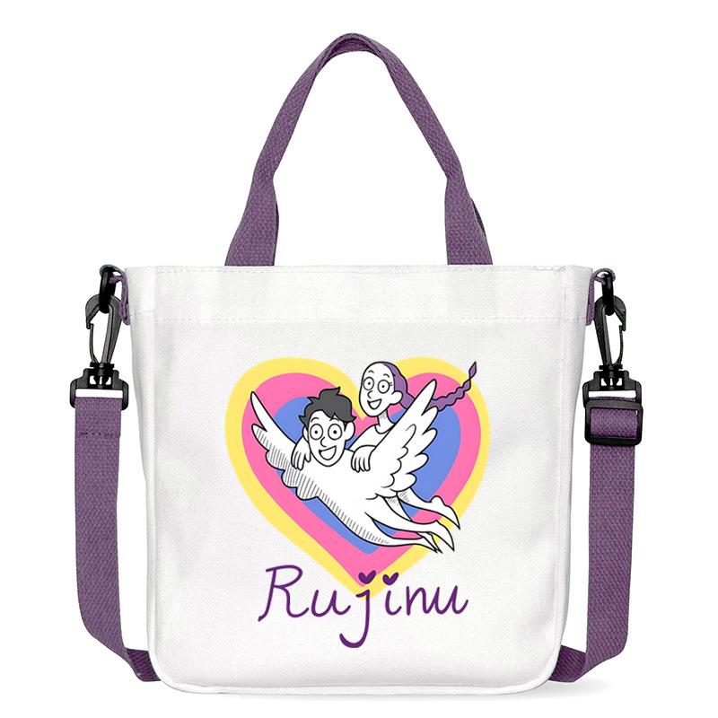 Anime Cartoon Print Office Worker Commuter Portable Messenger Bag Student Large Capacity Casual Handbag