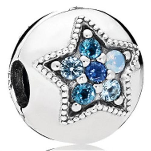 Bracelet Blue Transparent Shining Round String Mother'S Day Beaded Pendant Silver Plated Bracelet Bracelet Loose Beads