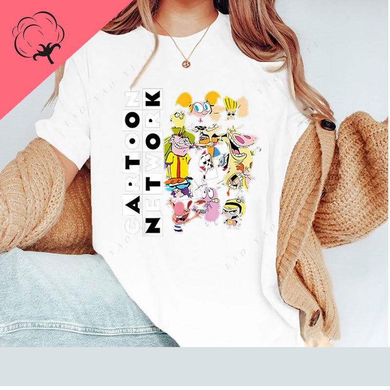 Anime Shirt Cartoon Network Charaktere Grafik T-Shirts Unisex Damen Atmungsaktiv Weich Lässig Rundhals Kurzarm Frühling Sommer