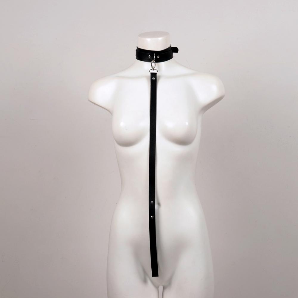Frauen Kunstleder Halskette Set Bdsm Hals Harness Slave Leine Gothic Cosplay Körper Bondage Kragen Riemen Sex Requisiten