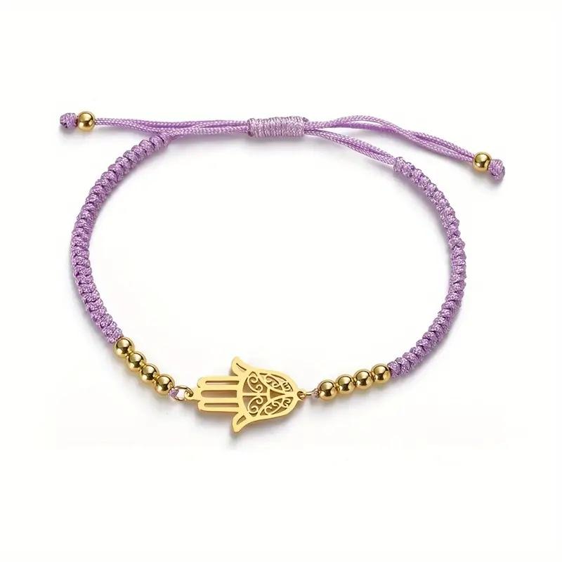 JYL TS Bracelet Stretch  Evil Eye Palm Charm Wards Off Negativity & Attracts Luck