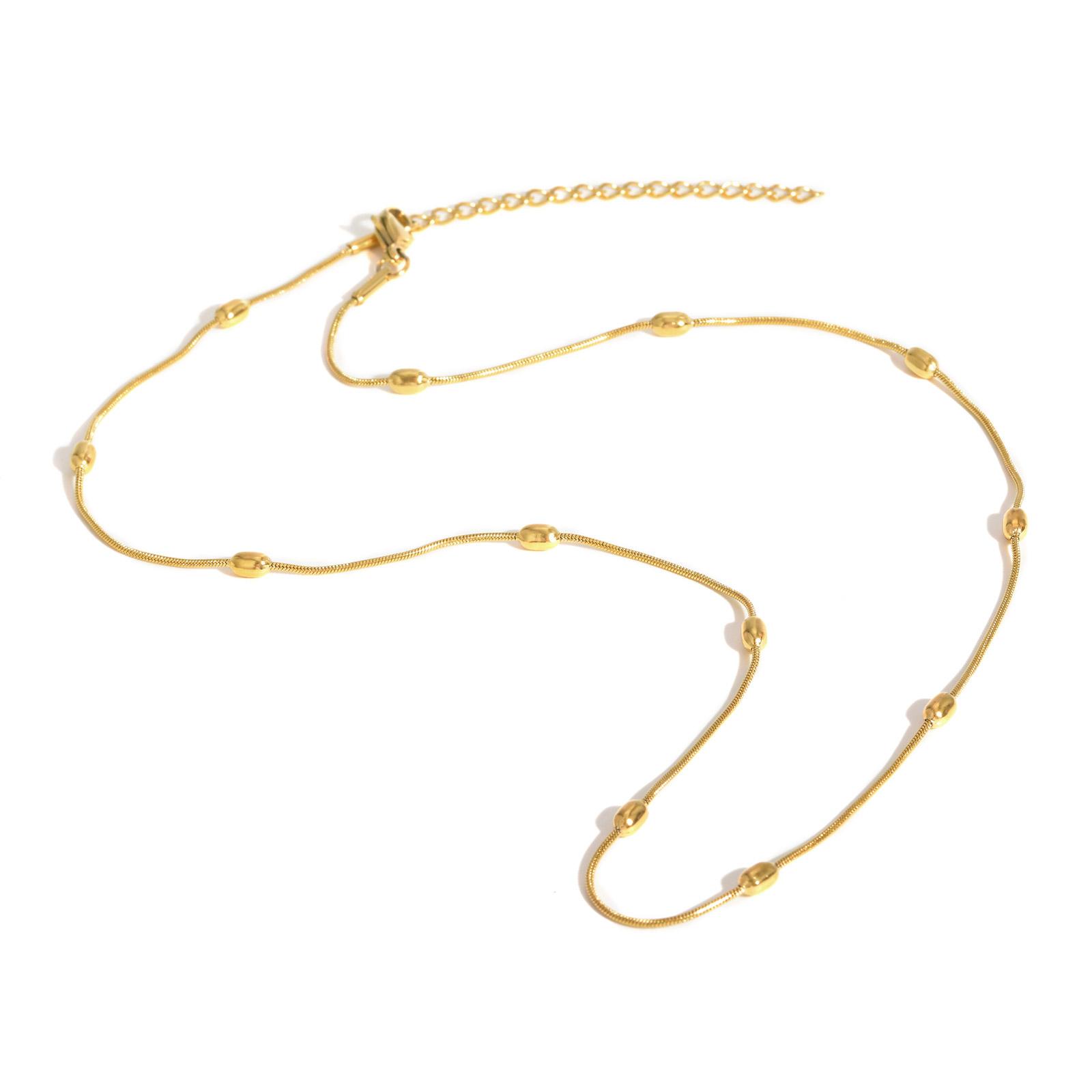 

Elegant Zircon Heart Necklace for Women,Beads Round Snake Chain Stainless Steel Blade Chain Necklaces,Gold Color Jewelry Gift