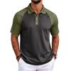 Men's Color Block Raglan Short Sleeve Shirt with Collar for Casual Daily Wear
