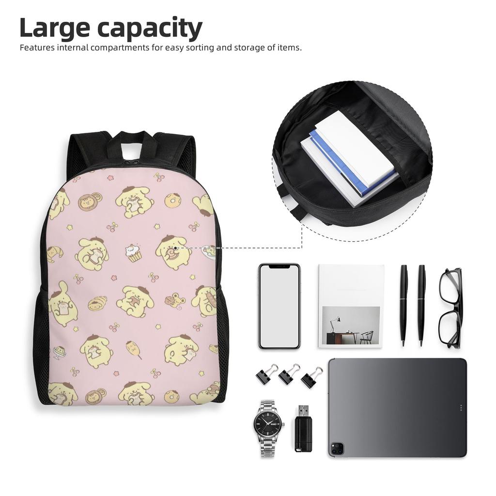 P-Pompompurines Travel Backpack Women Men School Laptop Bookbag Dog Anime College Student Daypack Bags
