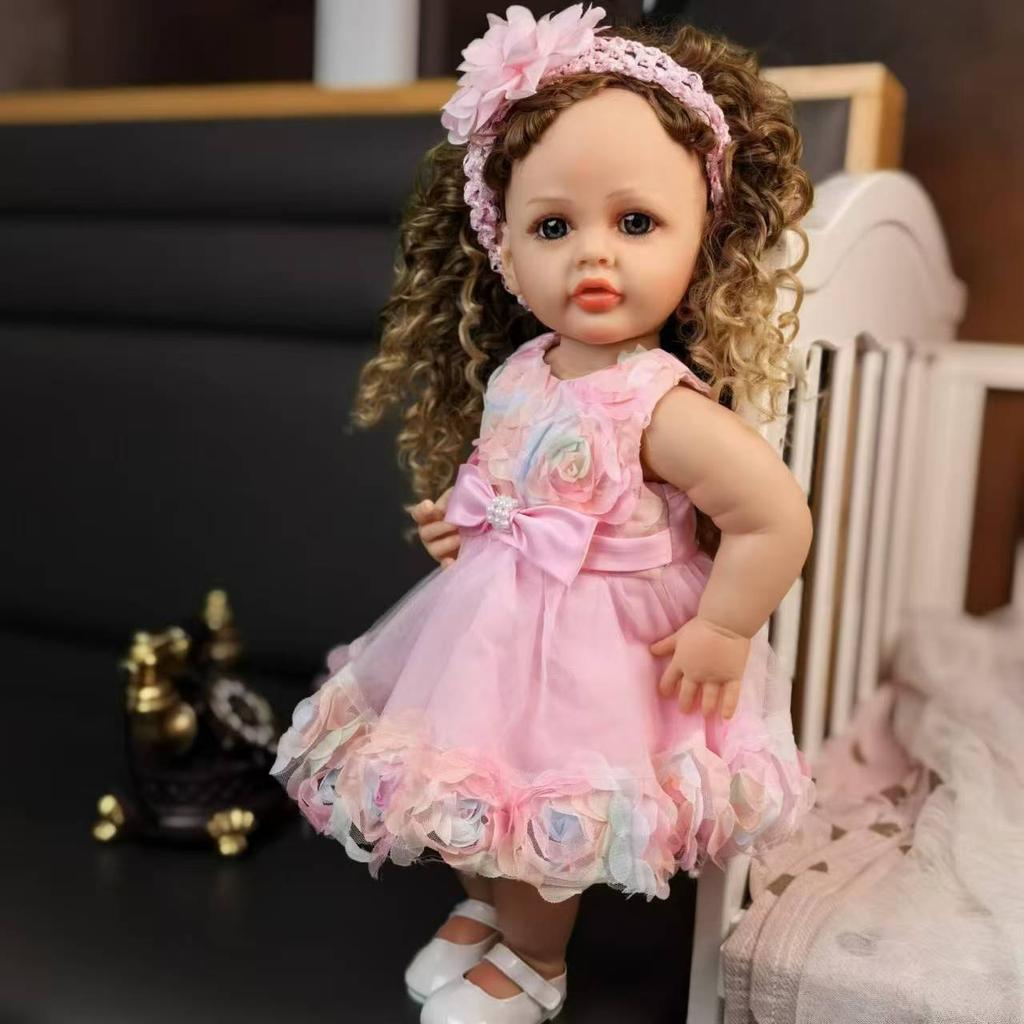 Realistic Princess 55 Cm Reborn Baby Girl Dolls Full Silicone Vinyl Body Bebe Reborn Doll Toys Birthday XMAS Easter Gifts