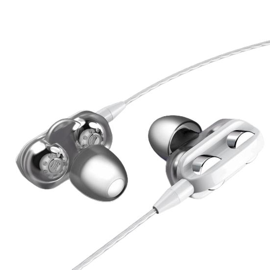 A4 Universal Wire Control Double Moving Coil Subwoofer Earphone In-ear Earplugs Headset