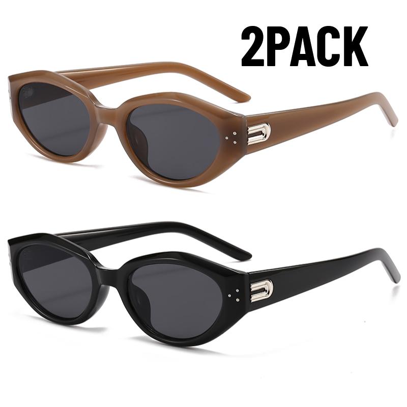 2PACK New Y2K Small Square Sunglasses Women Cat Eye Brand Sunglasses Fashion Trendy Outdoor Goggles Men Punk Sports Sun Glasses