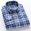 New 100% Pure Cotton Flannel Men's Plaid Shirts Male Business Casual High Quality Long sleeve Shirt for Men Pocket Shirt 4XL 5XL