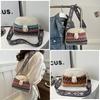 Ethnic Style Fashion Shoulder Bag 2024 Spring New Simple Large Retro Single Shoulder Slant Small Square Bag Blue