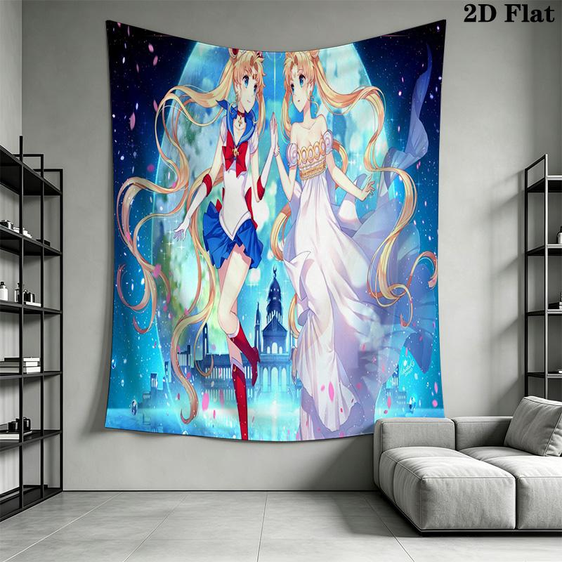 Sailor Moon Guardians Harmony Tapestry Wallmounted Fashion Print Background Cloth Atmospheric Background Cloth Christmas Gift