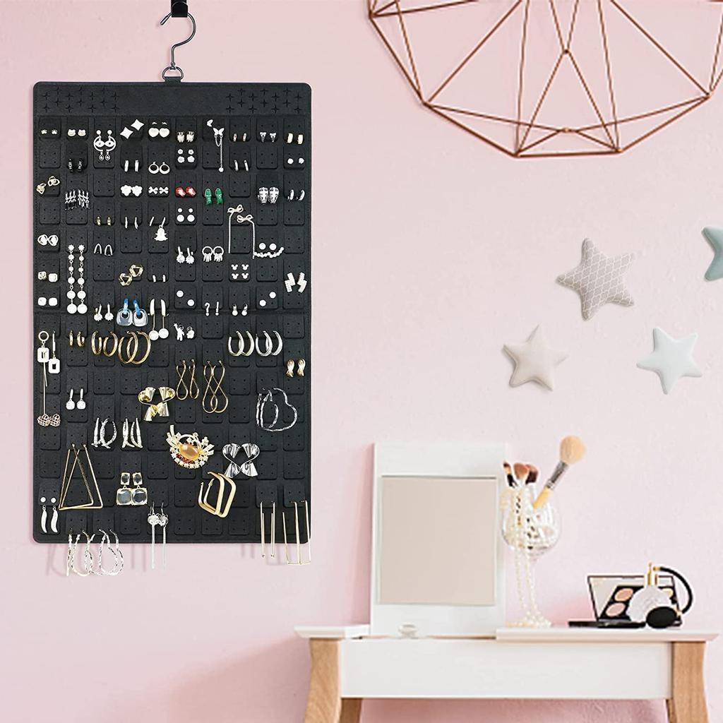 Schmuckhalter Organizer, Hängender Schmuck Organizer Beidseitiger Ohrring Organizer Display für 300 Paar Ohrringe und Halsketten