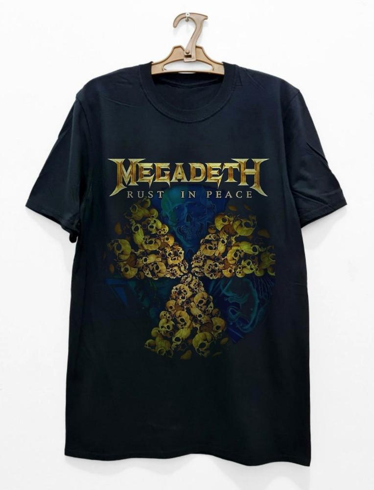 Редкий! Футболка Megadeth Rust In Peace, Унисекс Черная Хлопковая Футболка, Размер S-5XL Унисекс Футболка XXXXL