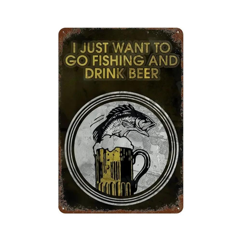 Vintage Drink Beer Aluminum Sign Alcohol Metal Sign Backyard Bar Retro Plaques For Man Cave Pub Cafe Club Rules Painting Deco