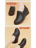 Scarpe con zeppa in pelle da donna primavera e autunno 2025 - Scarpe comode singole per mezza età e anziani