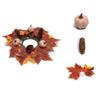 Simulation Artificial Maple Leaves Garland Pumpkins Fall Mini Wreath  Fireplace Window