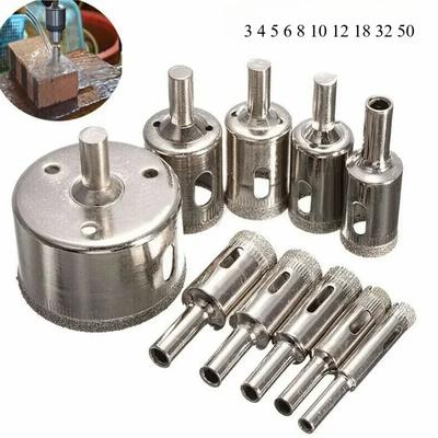 STONEGO 10PCS Diamond Coated Hole Saw Core Drill Bit Tile Marble Glass Ceramic Drill Bit Set 3mm-50mm