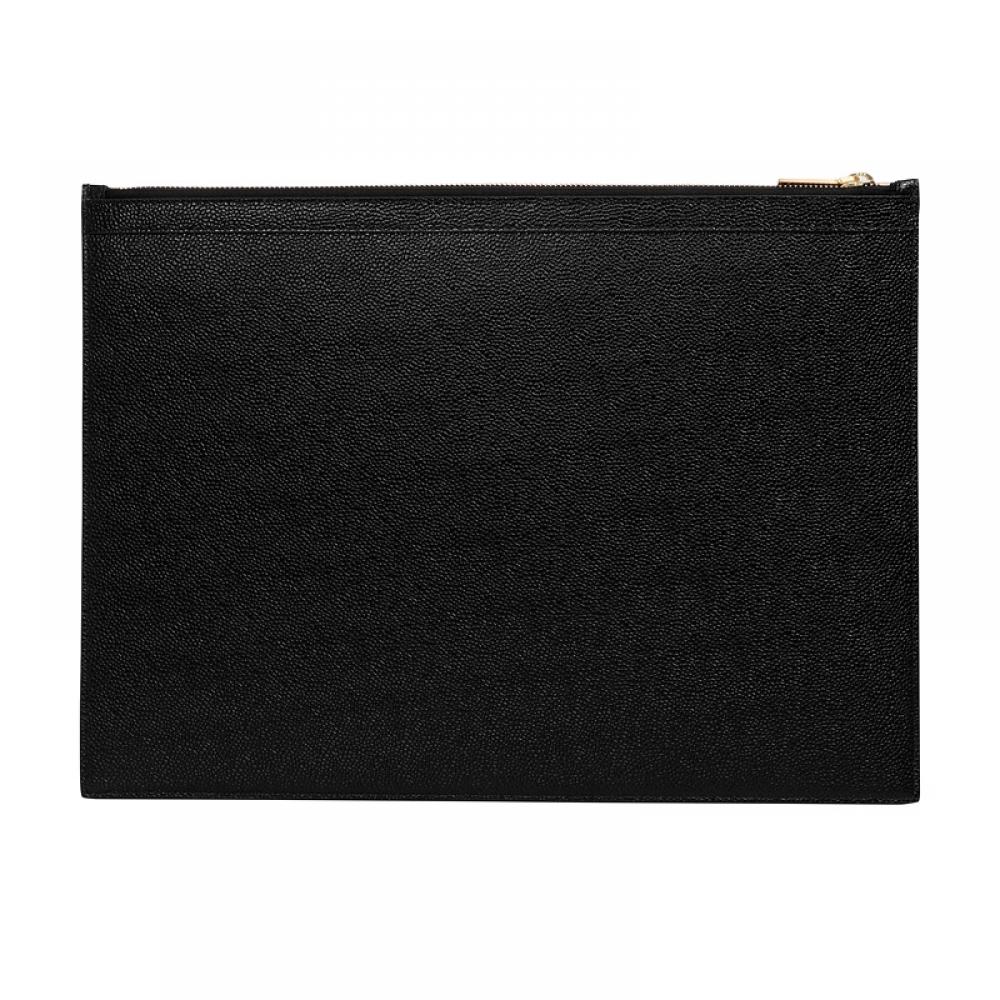 Tom Brown Mac020l 00198 001 Pebble Grain Three Line Tab Large Clutch Bag
