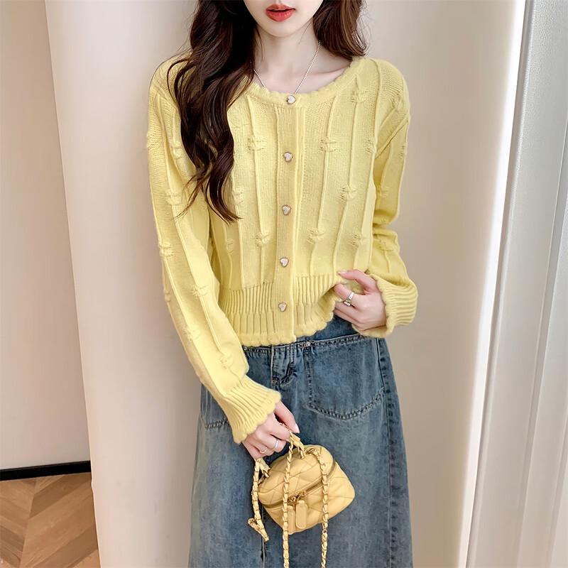 TonLion 2025 Autumn/Winter Women's Textured Cardigan