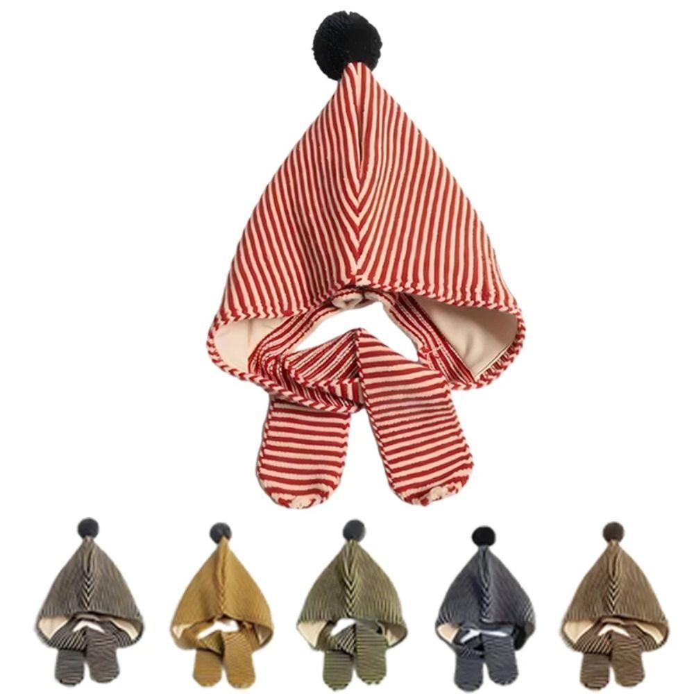 2-in-1 Children's Scarf Hat Striped Design Kids Warm Cap Knitted Hood Scarf  Children Autumn-Winter