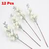 12pcs Artificial Christmas Glitter Berries Stems Xmas Tree Wreath DIY Decor