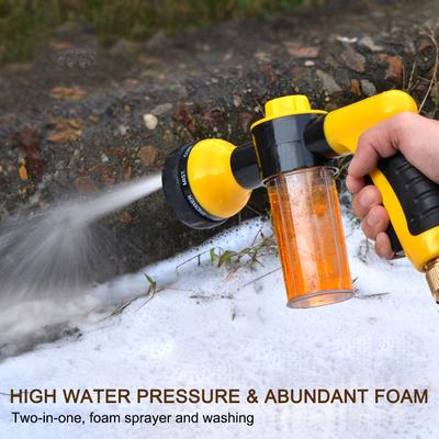 Pistola per erogatore di sapone con ugello in schiuma per tubo dell'acqua da giardino con spruzzatore di schiuma per auto