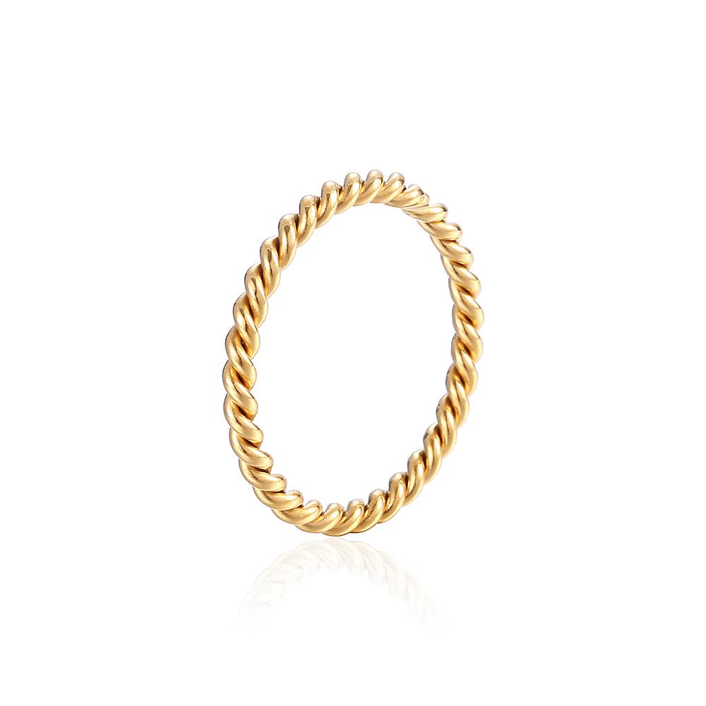 Minimalist European-American Titanium Steel Twist Rope Ring for Women