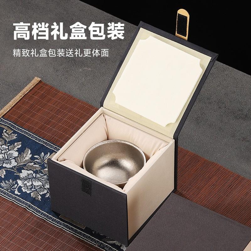Pure Titanium Double-Walled Octagonal Tea Cup 130ml Heat-Resistant Premium Gifting Set Gongfu Ceremony