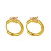 European & American Fashion Luxury Zirconia Water Drop Titanium Steel Hoop Earrings for Women