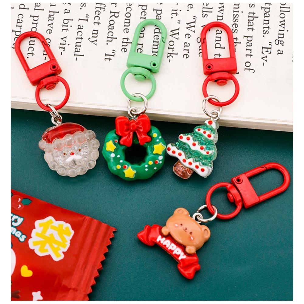 Chaveiros de Natal Sacos Surpresa Esmalte Papai Noel Guirlanda Chaveiros Presentes de Festival para Mulheres Homens Charms para Bolsa Pingentes