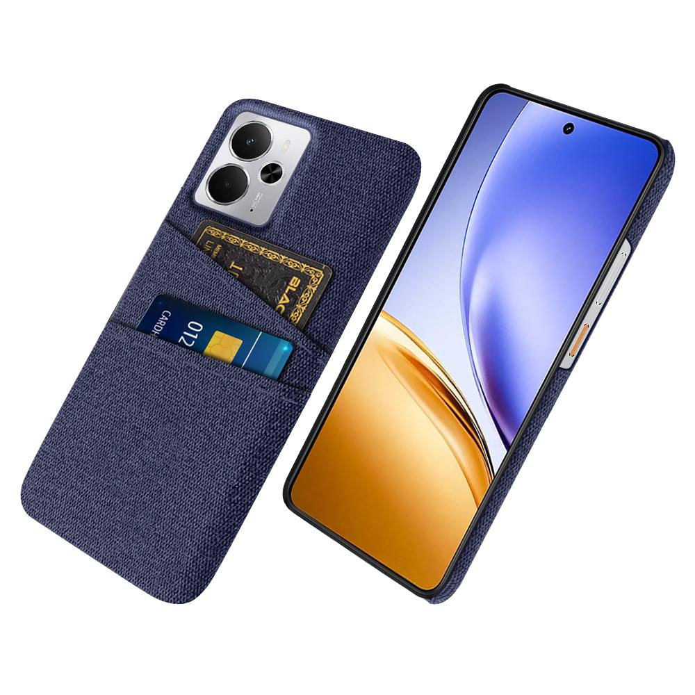 For Realme 14 5G Case Cloth+Hard PC Phone Cover with Dual Card Slots